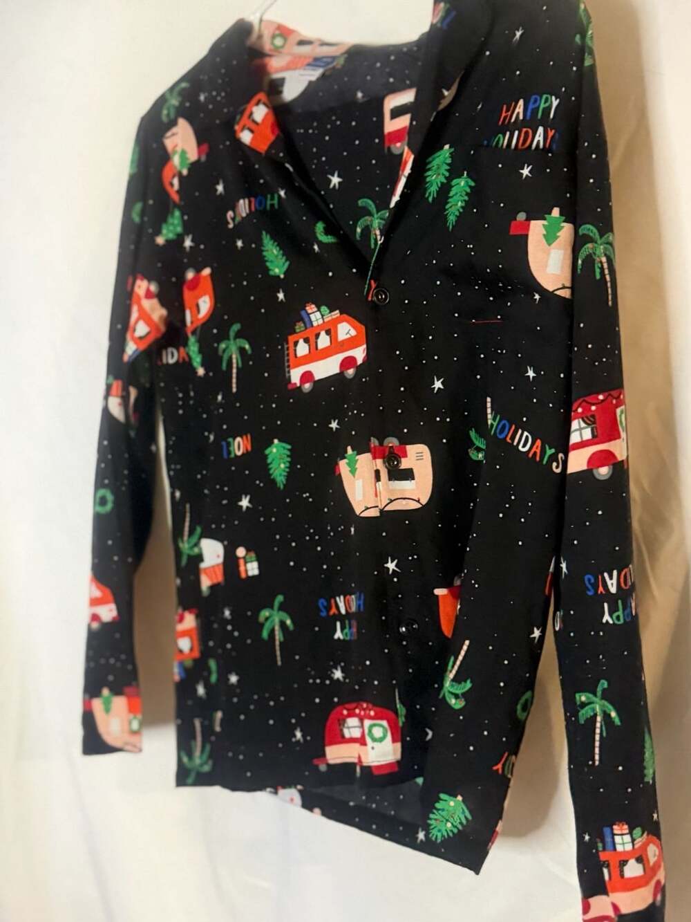 Old Navy Holiday RV Camping Pajama Top Size XL (14-16) Black